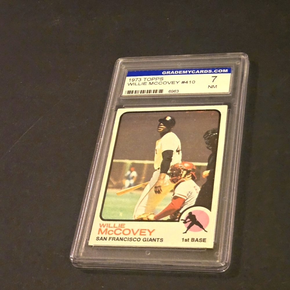 1973 TOPPS WILLIE MCCOVEY GIANTS HOF GMC NM 7 CARD SLAB